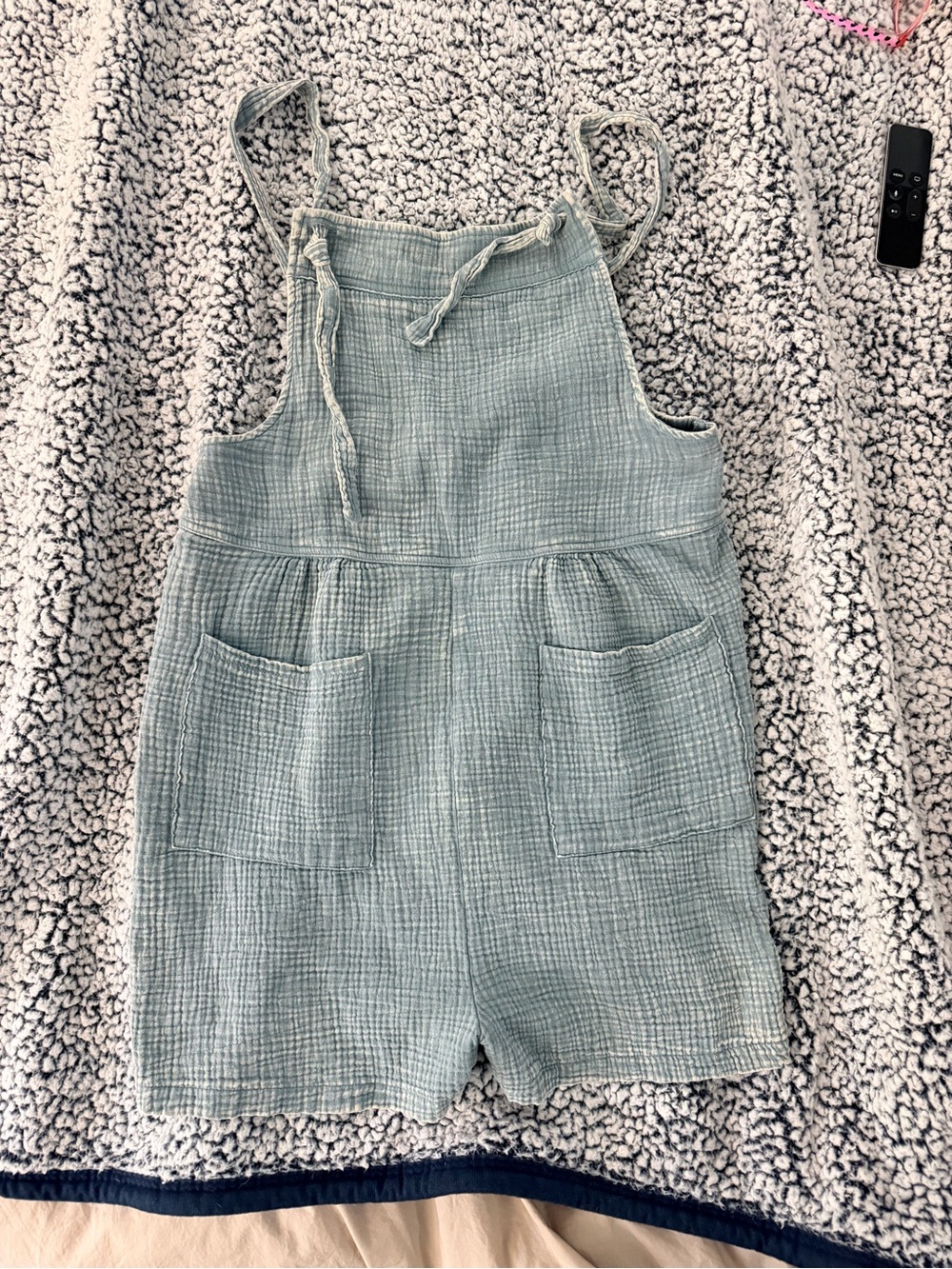 ZENANA Women’s L blue gauze romper